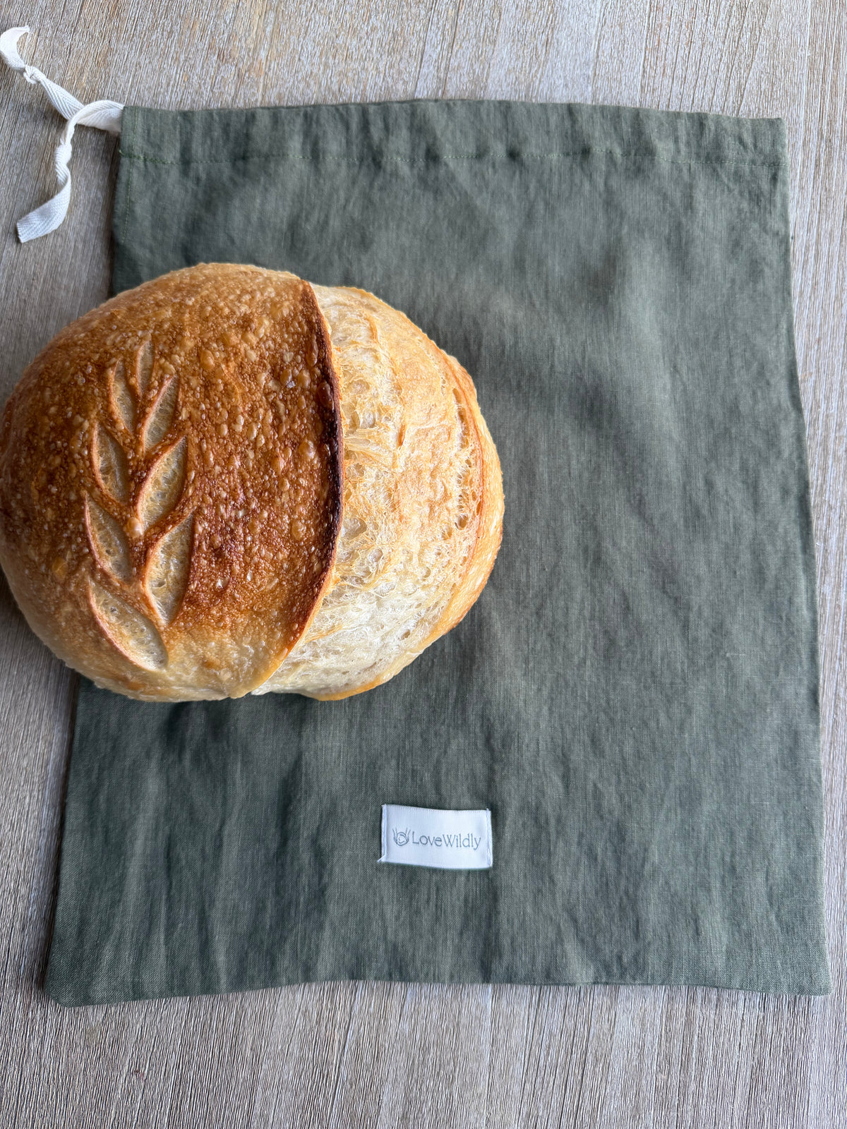 The Evergreen Signature European Flax Linen Bread Bag