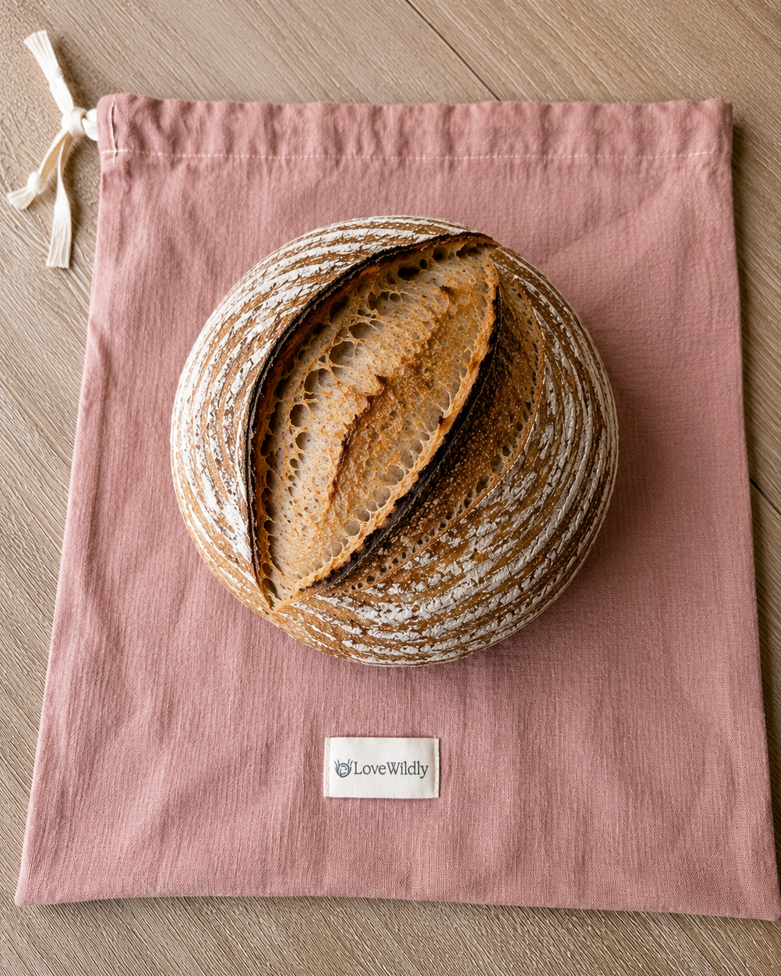 The Blush Beet European Flax Linen Bread Bag