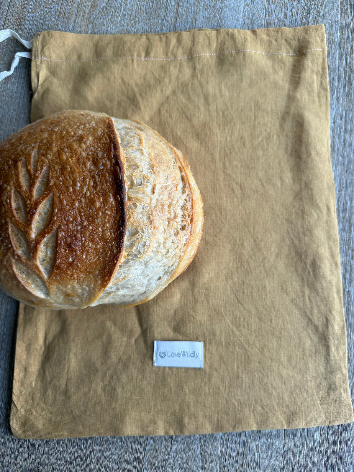 The Golden Harvest Signature European Flax Linen Bread Bag