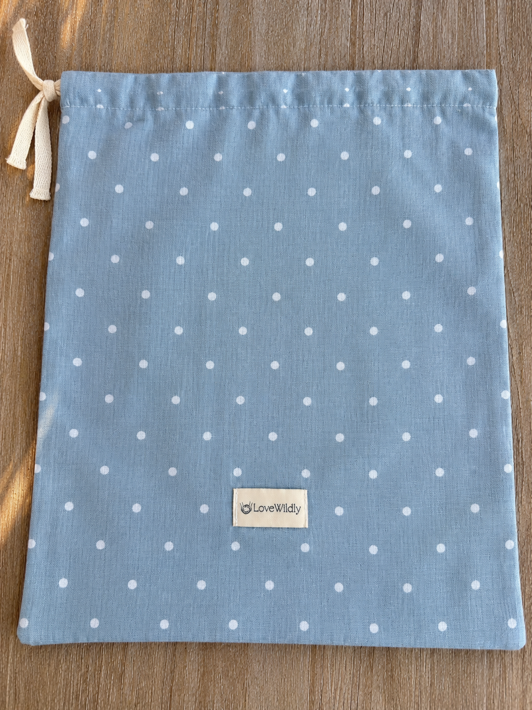 The Bluebell Dot European Flax Linen Bread Bag