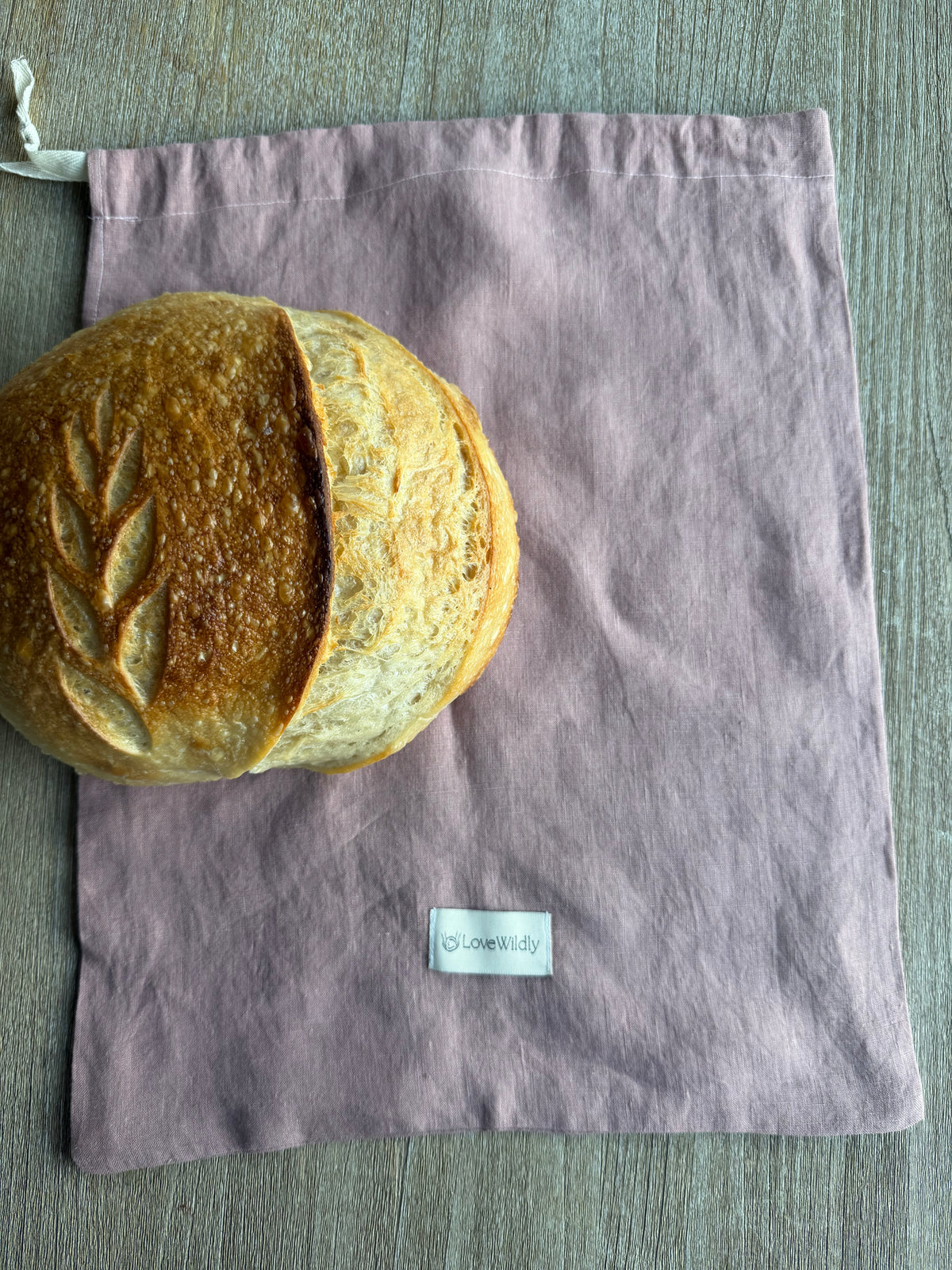 The Blush Beet European Flax Linen Bread Bag