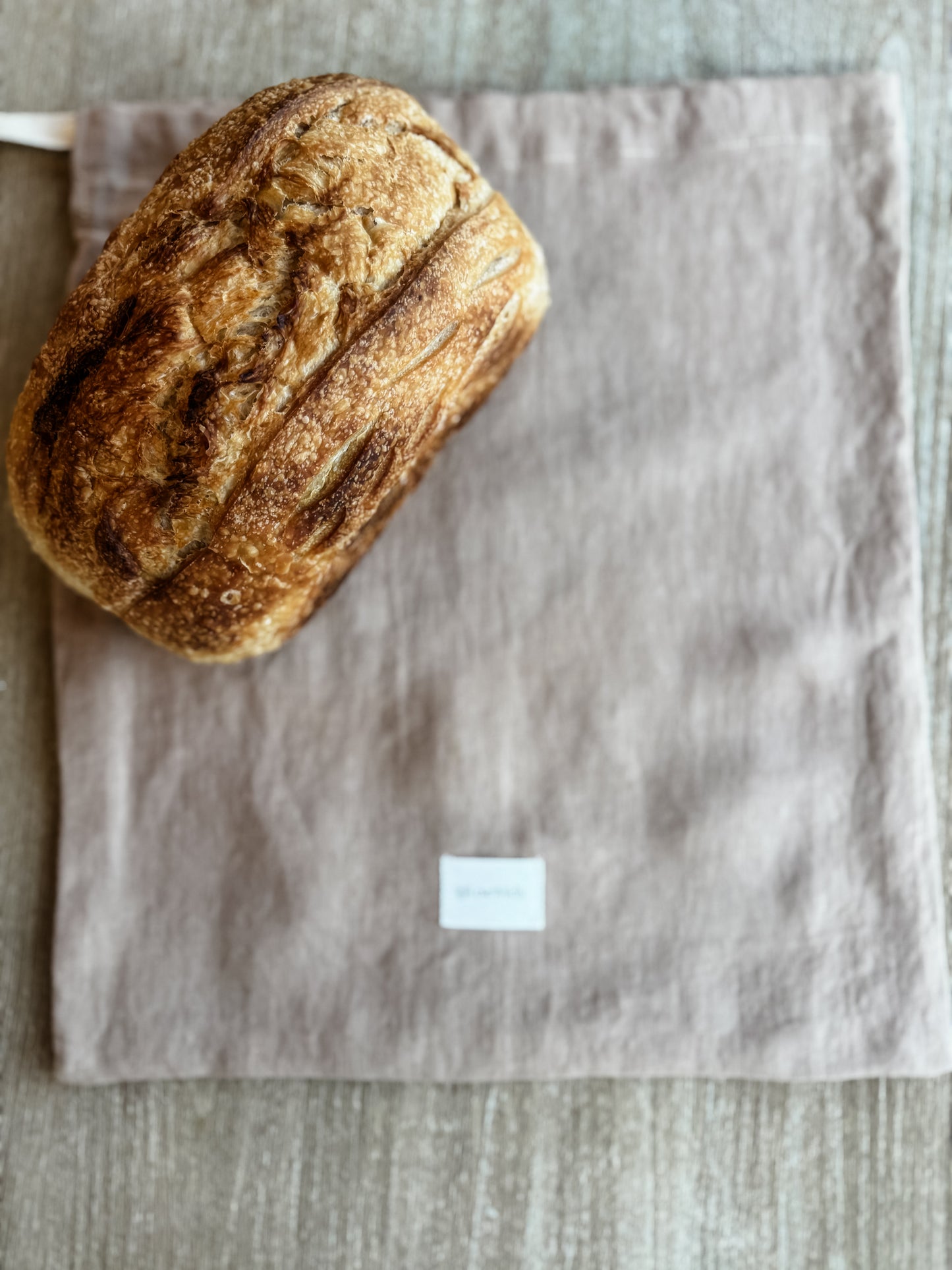 The Rosewood Linen Bread Bag