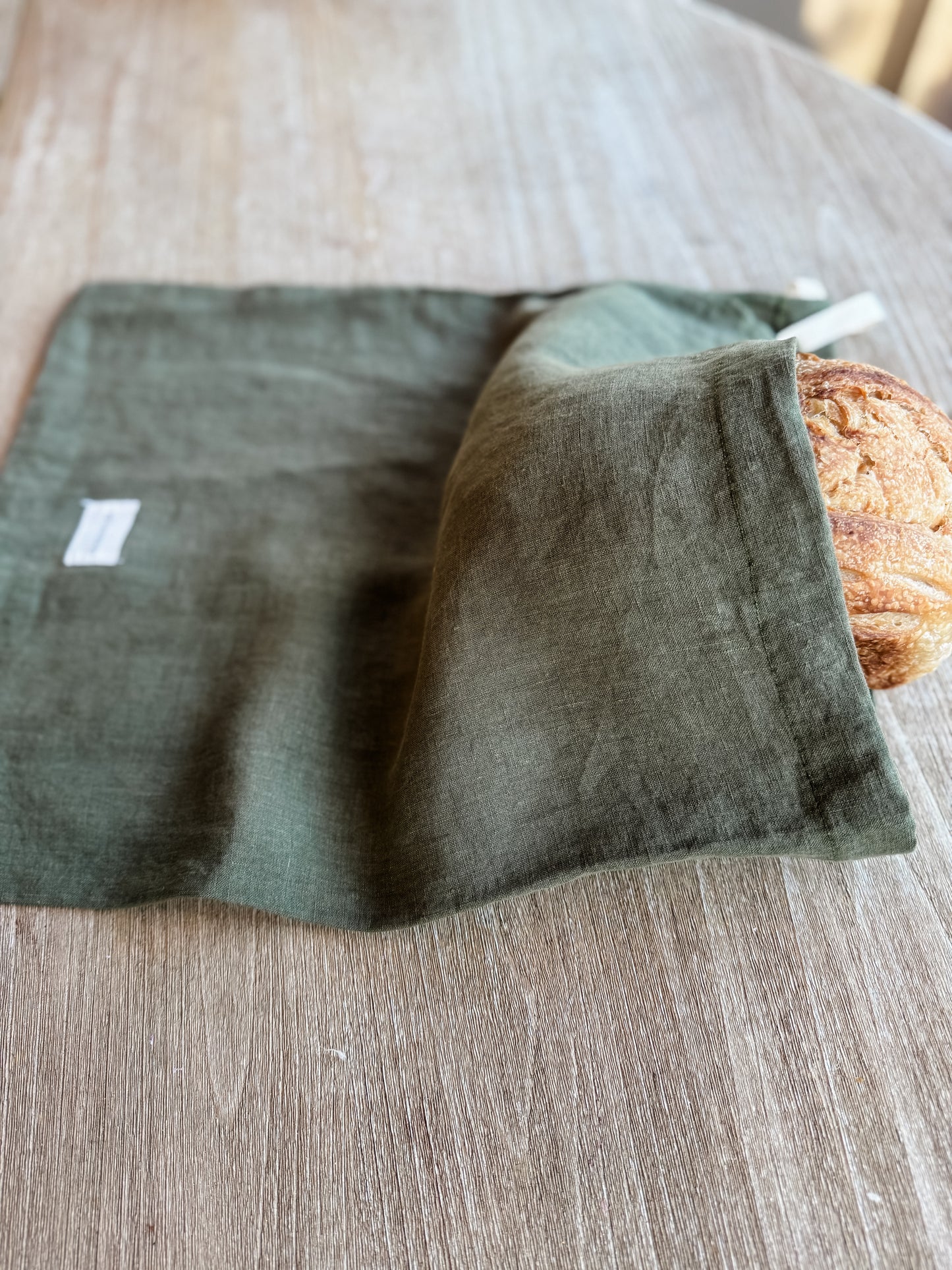 The Evergreen Grove Linen Bread Bag