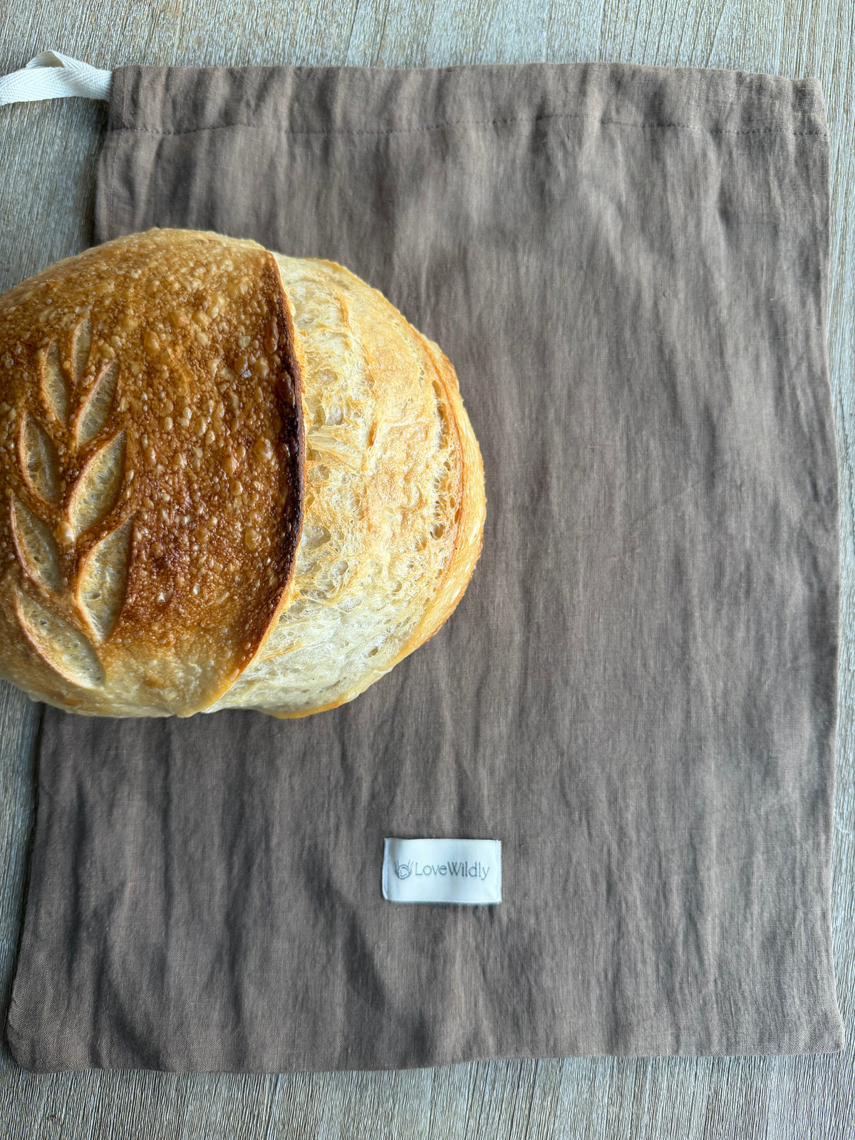 The Driftwood European Flax Linen Bread Bag