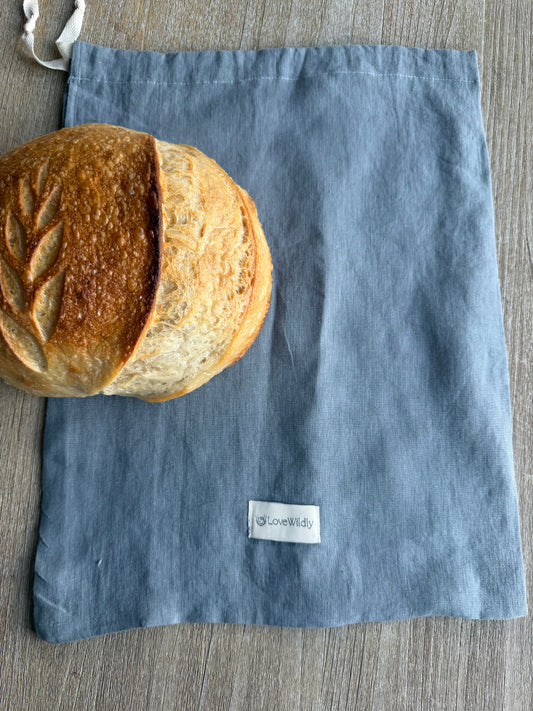 The Morning Mist European Flax Linen Bread Bag