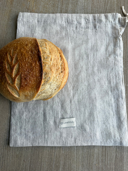 The Oat Signature European Flax Linen Bread Bag