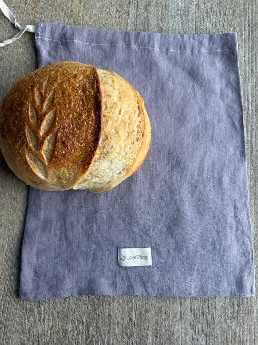 The Autumn Plum Signature European Flax Linen Bread Bag
