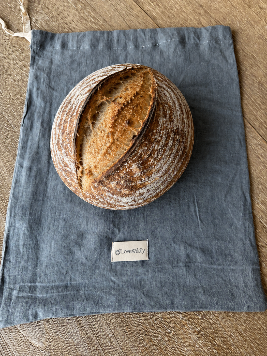 The Morning Mist European Flax Linen Bread Bag