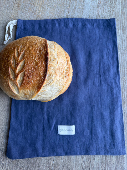 The Midnight Blueberry European Flax Linen Bread Bag
