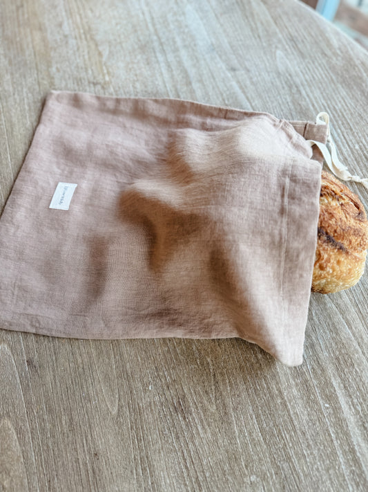 The Rosewood Linen Bread Bag