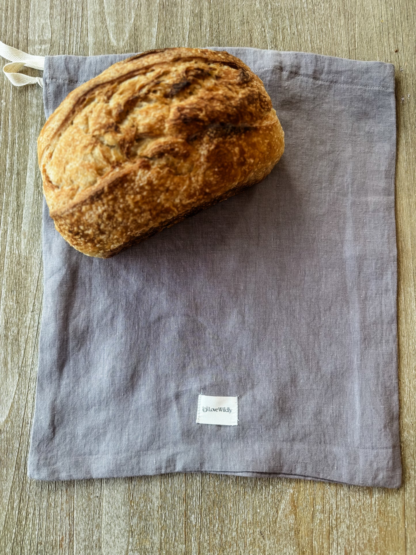 The Autumn Plum Linen Bread Bag