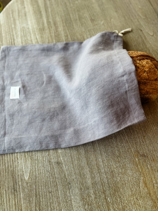The Autumn Plum Linen Bread Bag